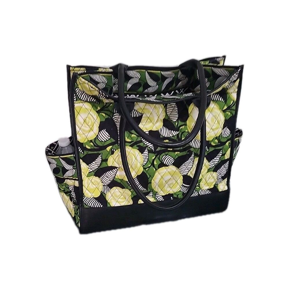 Vera Bradley La Neon Rose Black Tote-$112 MSRP EUC - Picture 6 of 13